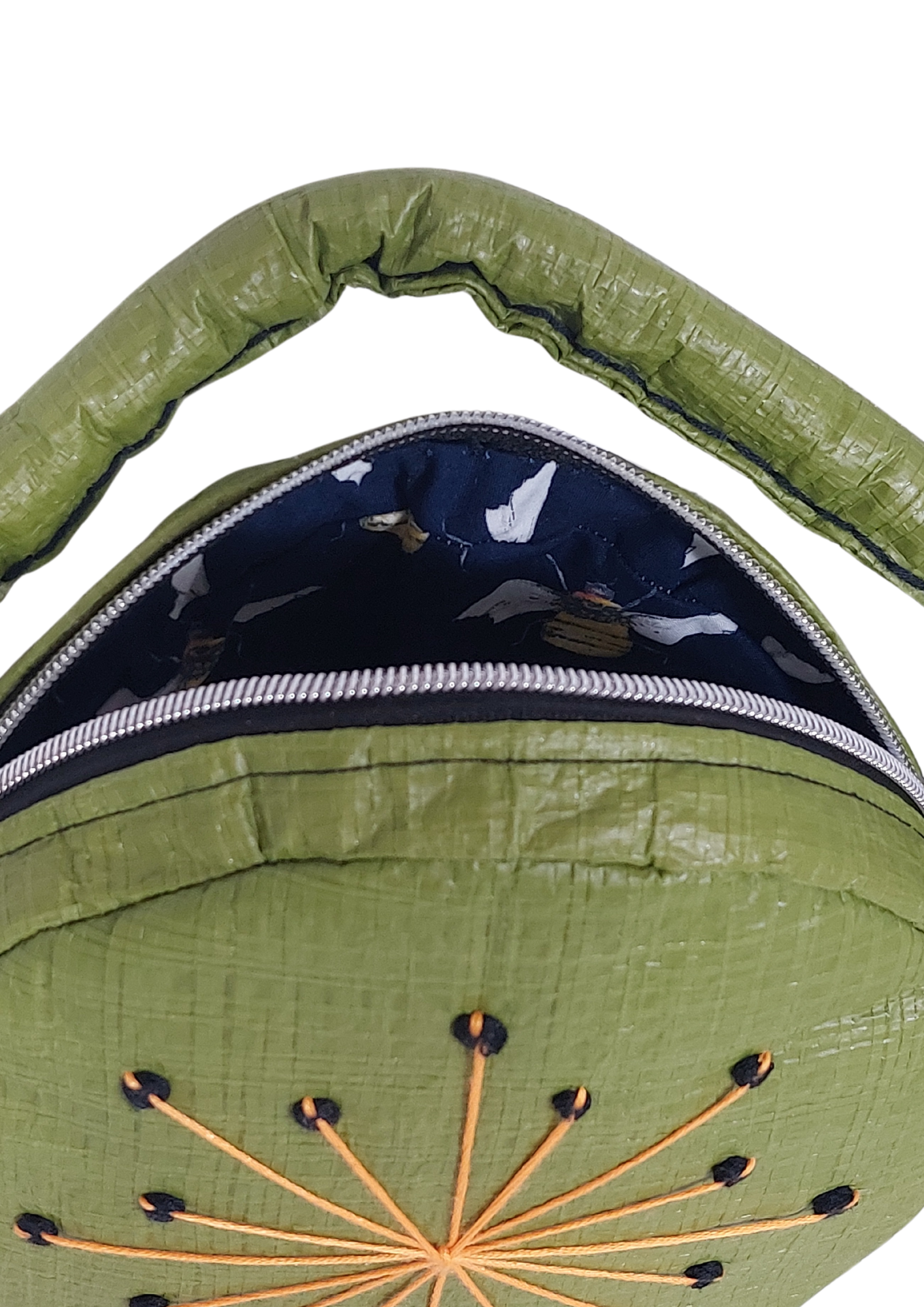 Heather – Small Round Upcycled Bag