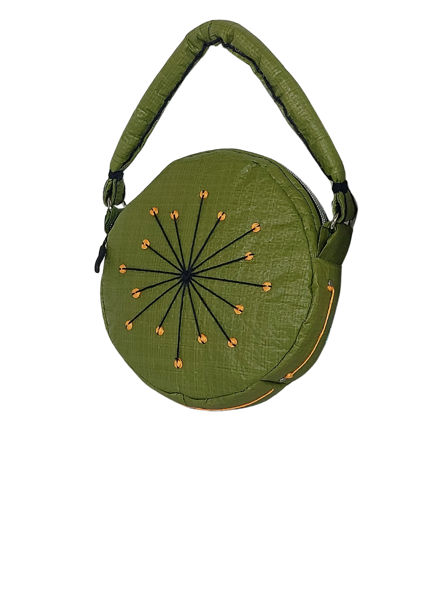 Heather – Small Round Upcycled Bag