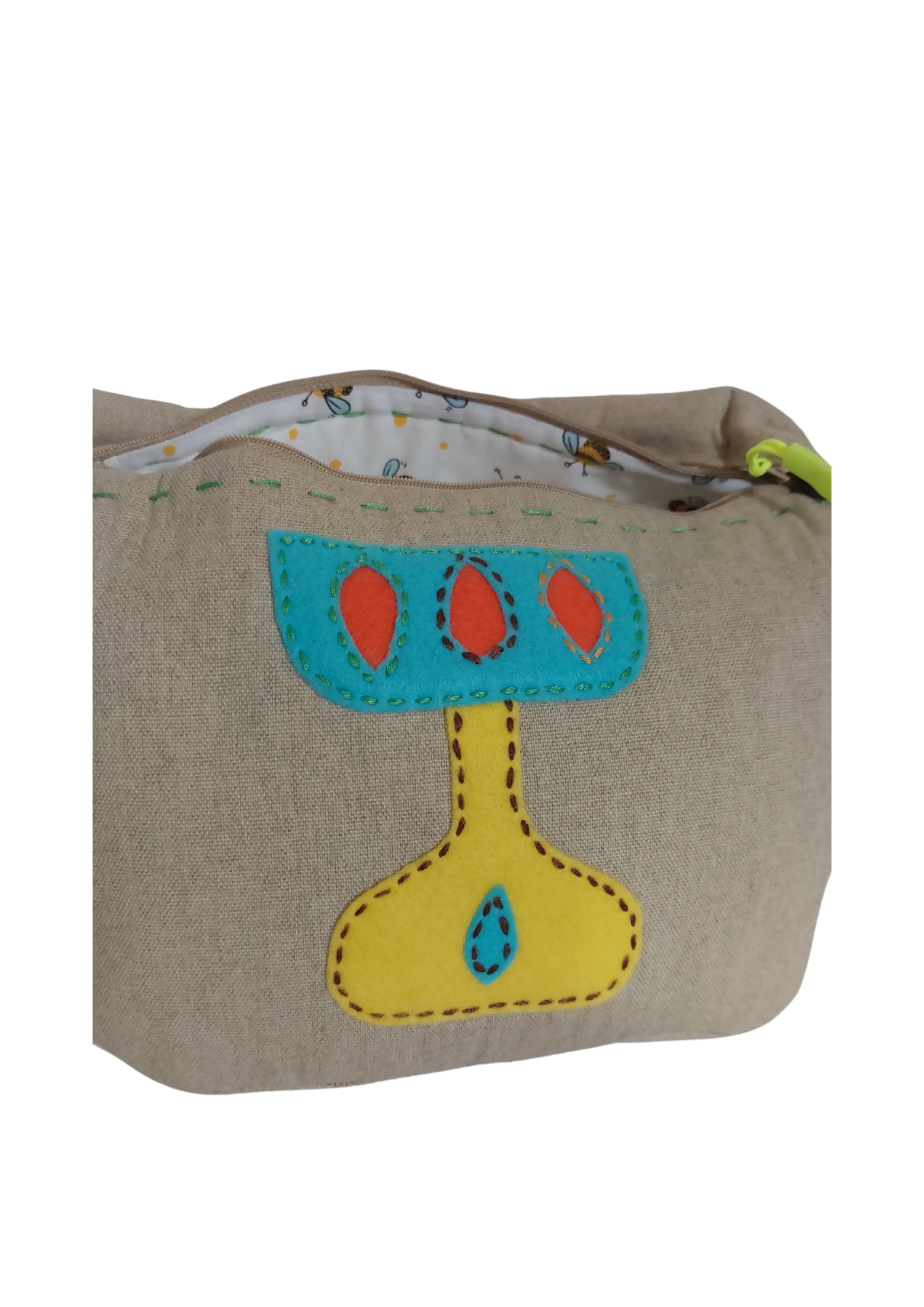 Upcycled Hand Held Bag-Daisy