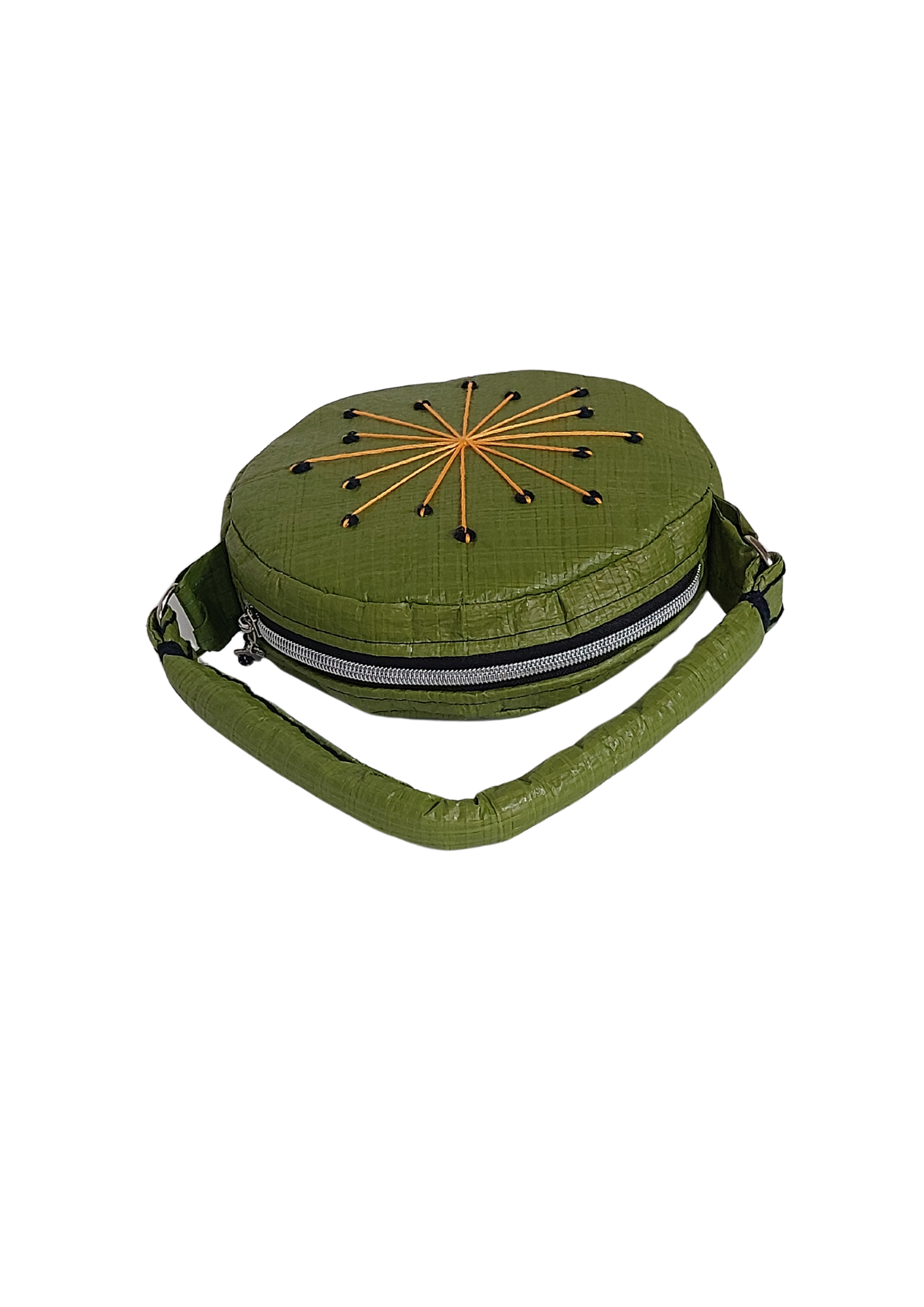Heather – Small Round Upcycled Bag