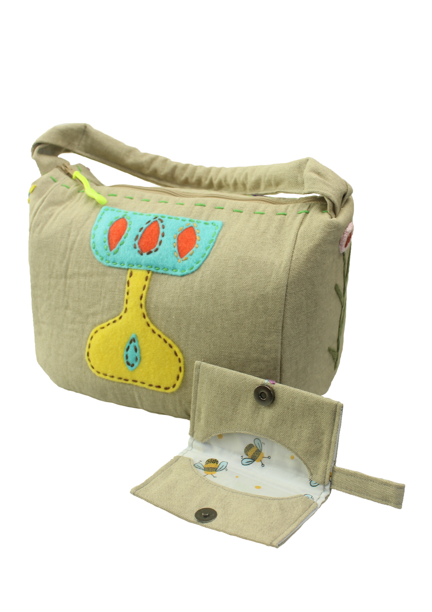 Upcycled Hand Held Bag-Daisy