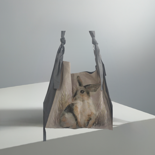 Nomad Chic Bohemian Crossbody Bag – Handmade & Stylish with Rabbit print.