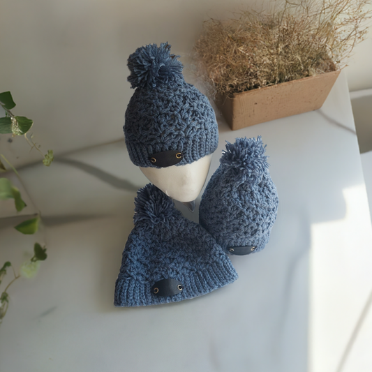Handmade Light Blue Acrylic Beanie – Cozy and Stylish Winter Hat