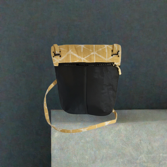 Yellow & Black Iris Crossbody Bag