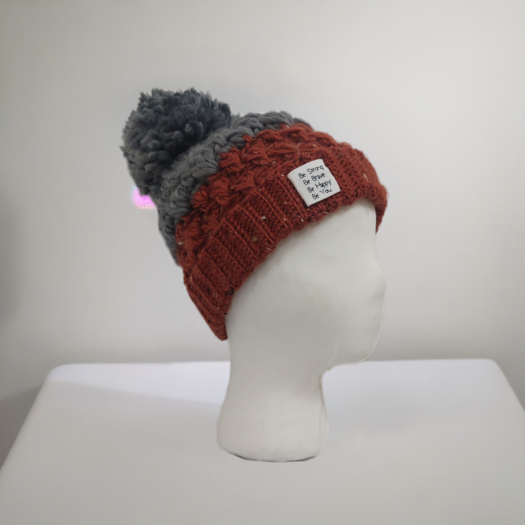 Recycled Yarn-Hand made Crochet Hat