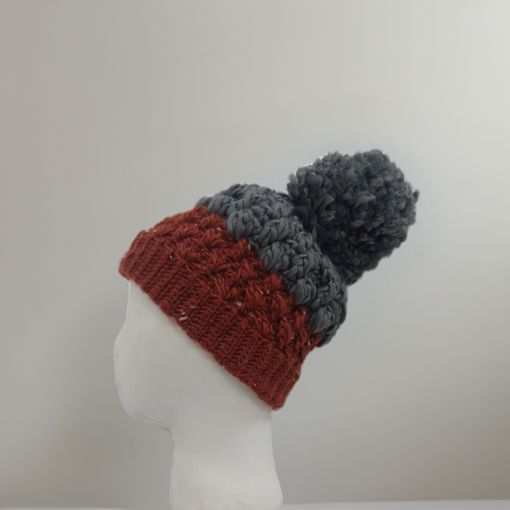 Recycled Yarn-Hand made Crochet Hat
