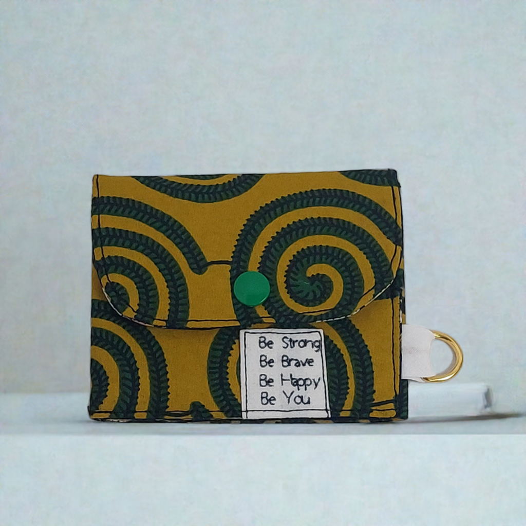 Upcycled Mini Card Wallet with Keychain Link