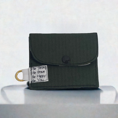 Upcycled Mini Card Wallet with Keychain Link