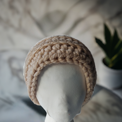 Chunky Beige Crochet Beanie Hat – Cosy and Stylish