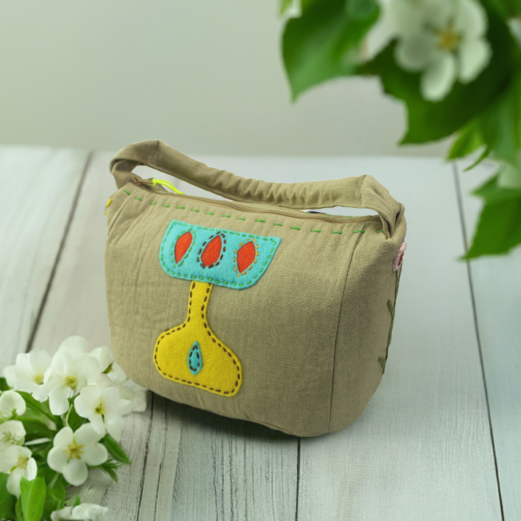 Upcycled Hand Held Bag-Daisy